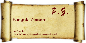 Panyek Zombor névjegykártya